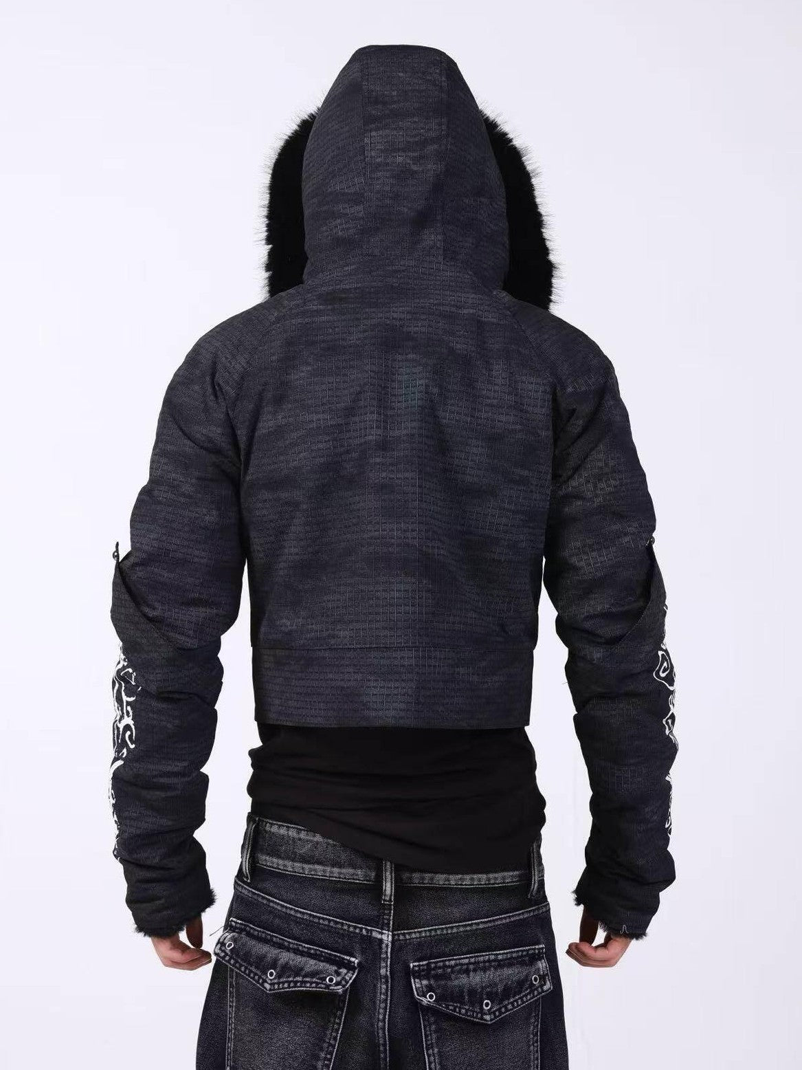 DETW onLine Washed Distressed Fur Trim Knight Eagle Women&