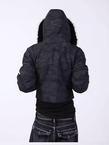 DETW onLine Washed Distressed Fur Trim Knight Eagle Women&