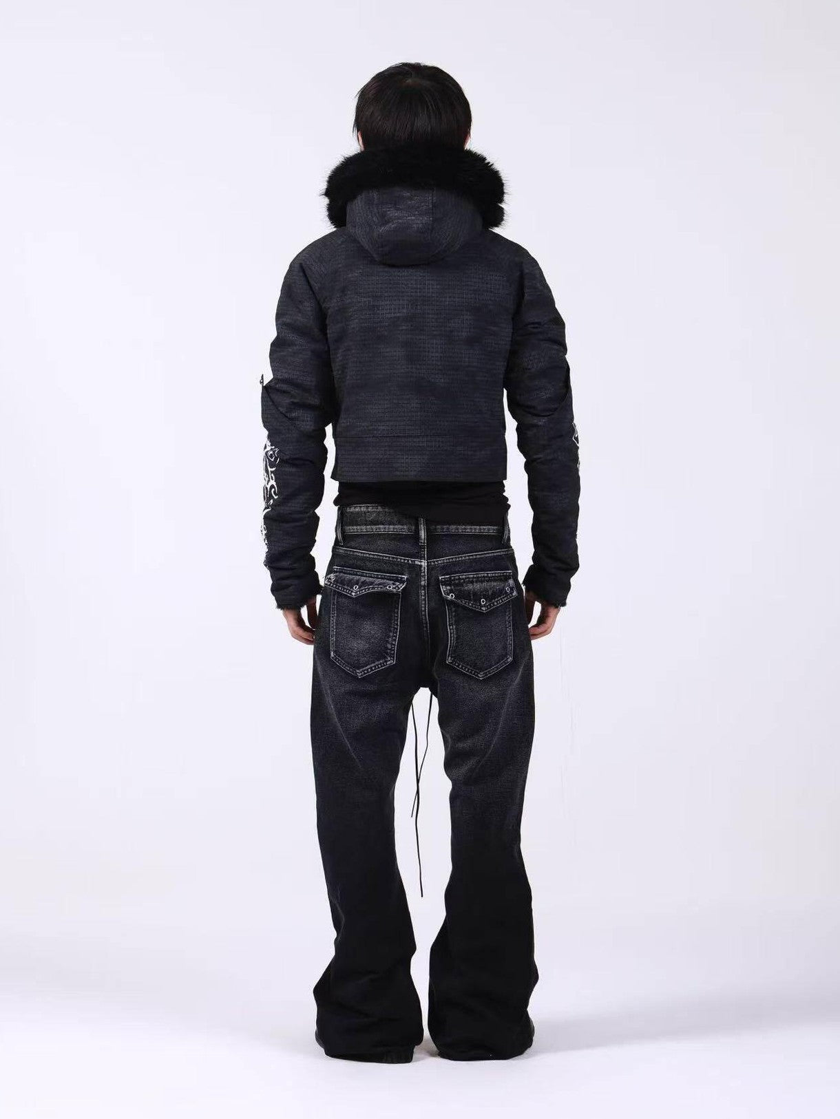 DETW onLine Washed Distressed Fur Trim Knight Eagle Women&