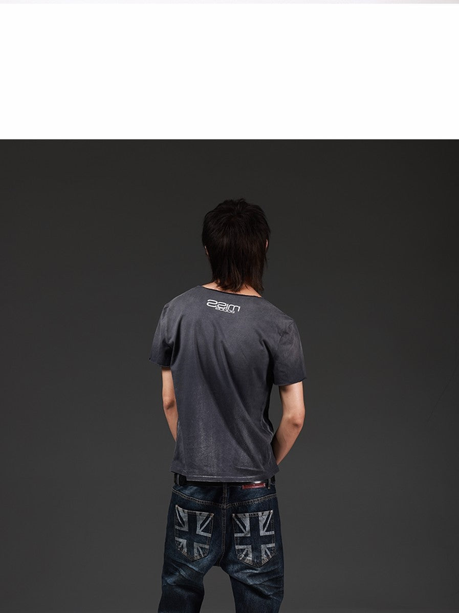 DETW onLine Washed Distressed Music Note Print Women&