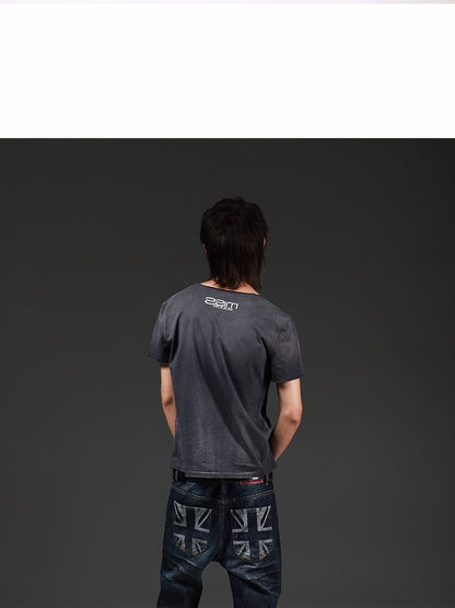 DETW onLine Washed Distressed Music Note Print Women&