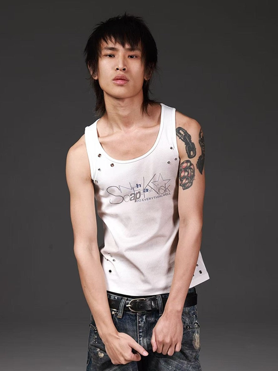 DETW onLine Washed Distressed Studded Two Tone Print Women&