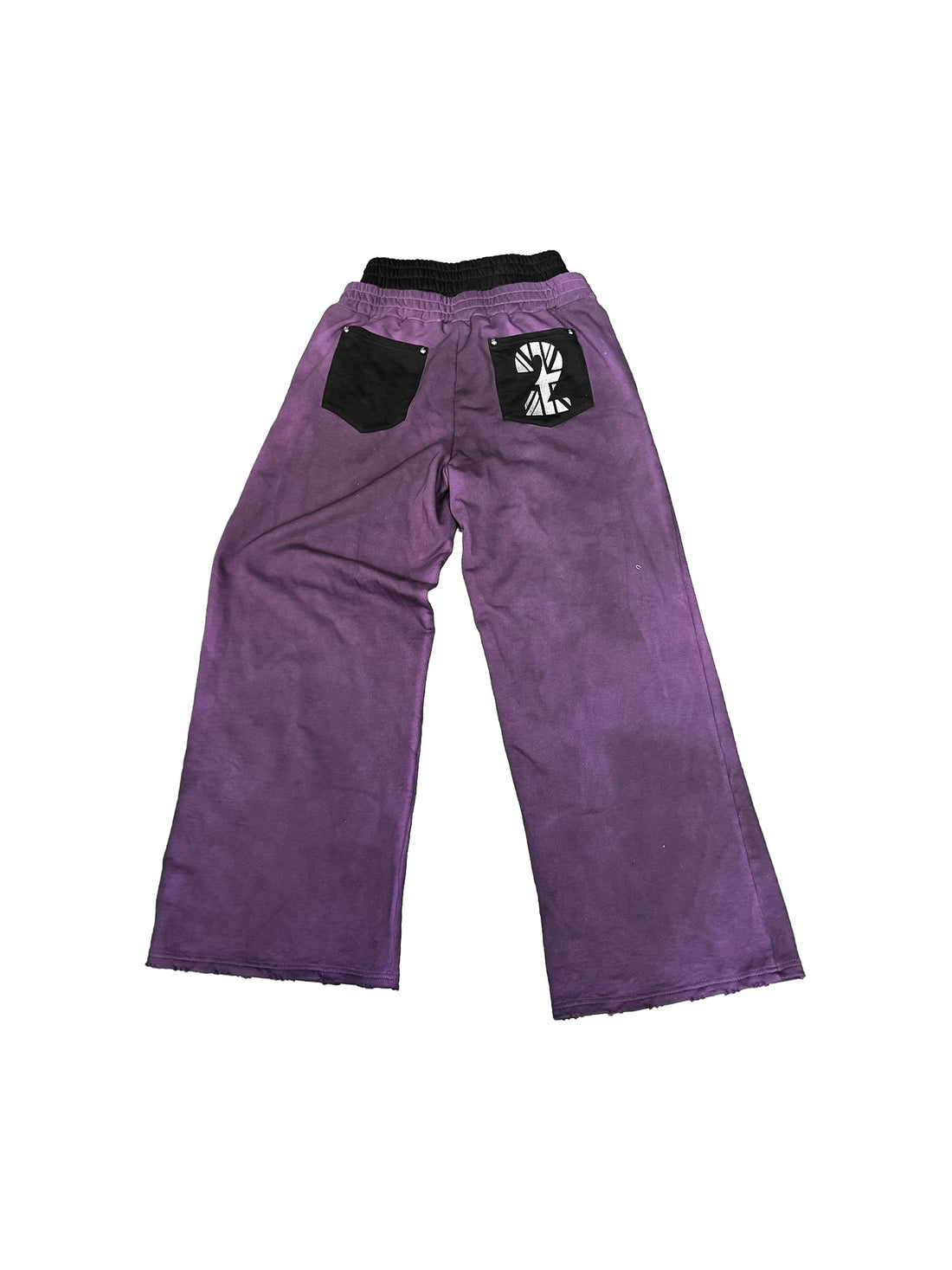 DETW onLine Washed Purple Skull Embroidered Double Waist Women&