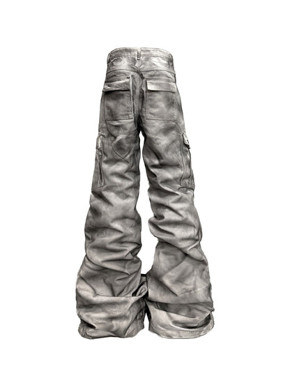 DETW onLine Washed Spray Star Print Shaped Pocket Women&