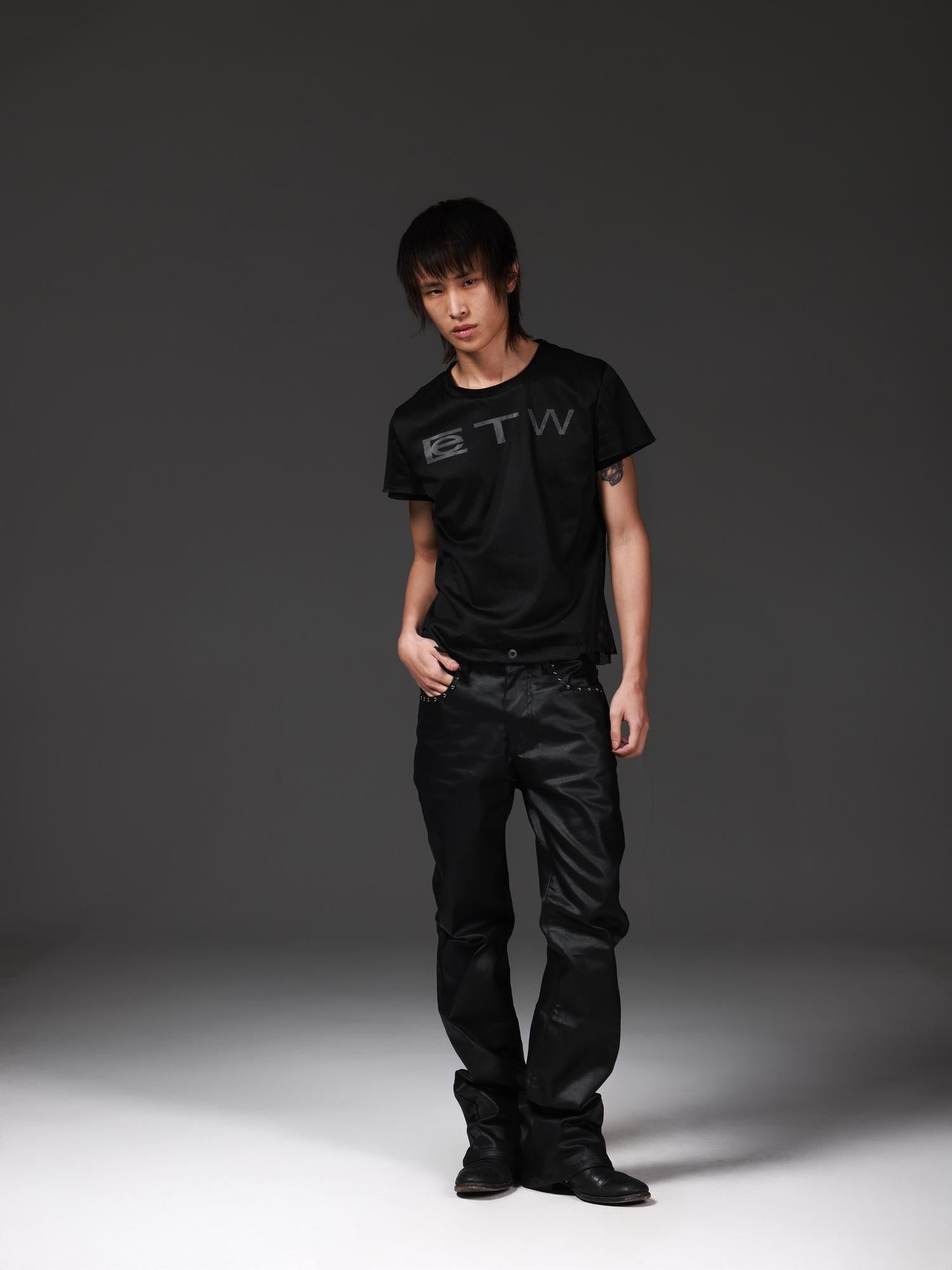 DETW onLine Waxed Black Gothic Cross Machine Embroidered Women&