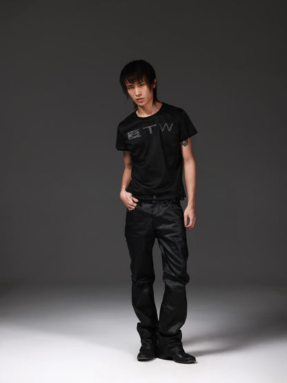 DETW onLine Waxed Black Gothic Cross Machine Embroidered Women&