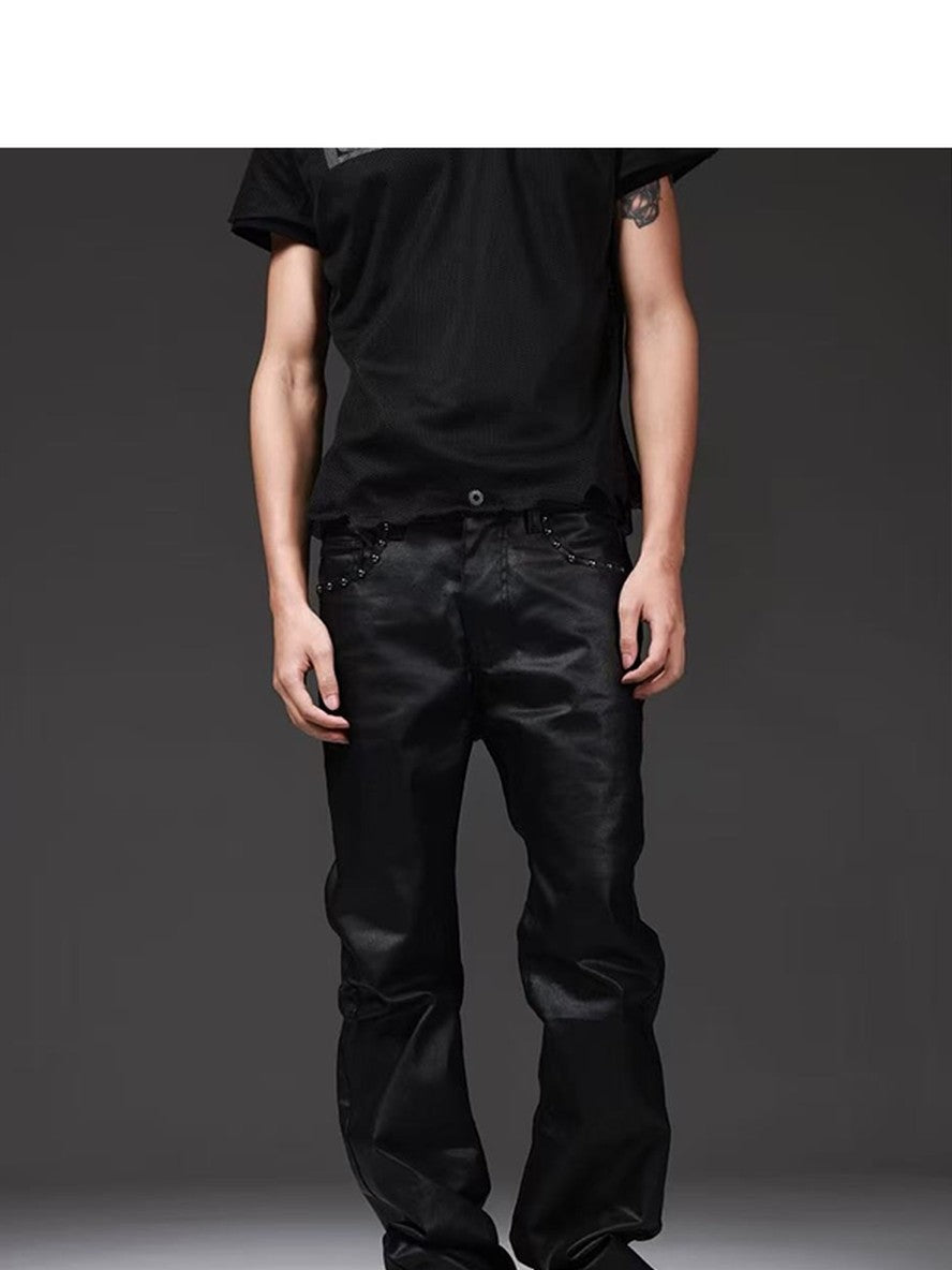 DETW onLine Waxed Black Gothic Cross Machine Embroidered Women&
