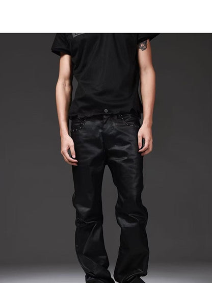 DETW onLine Waxed Black Gothic Cross Machine Embroidered Women&