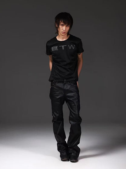 DETW onLine Waxed Black Gothic Cross Machine Embroidered Women&