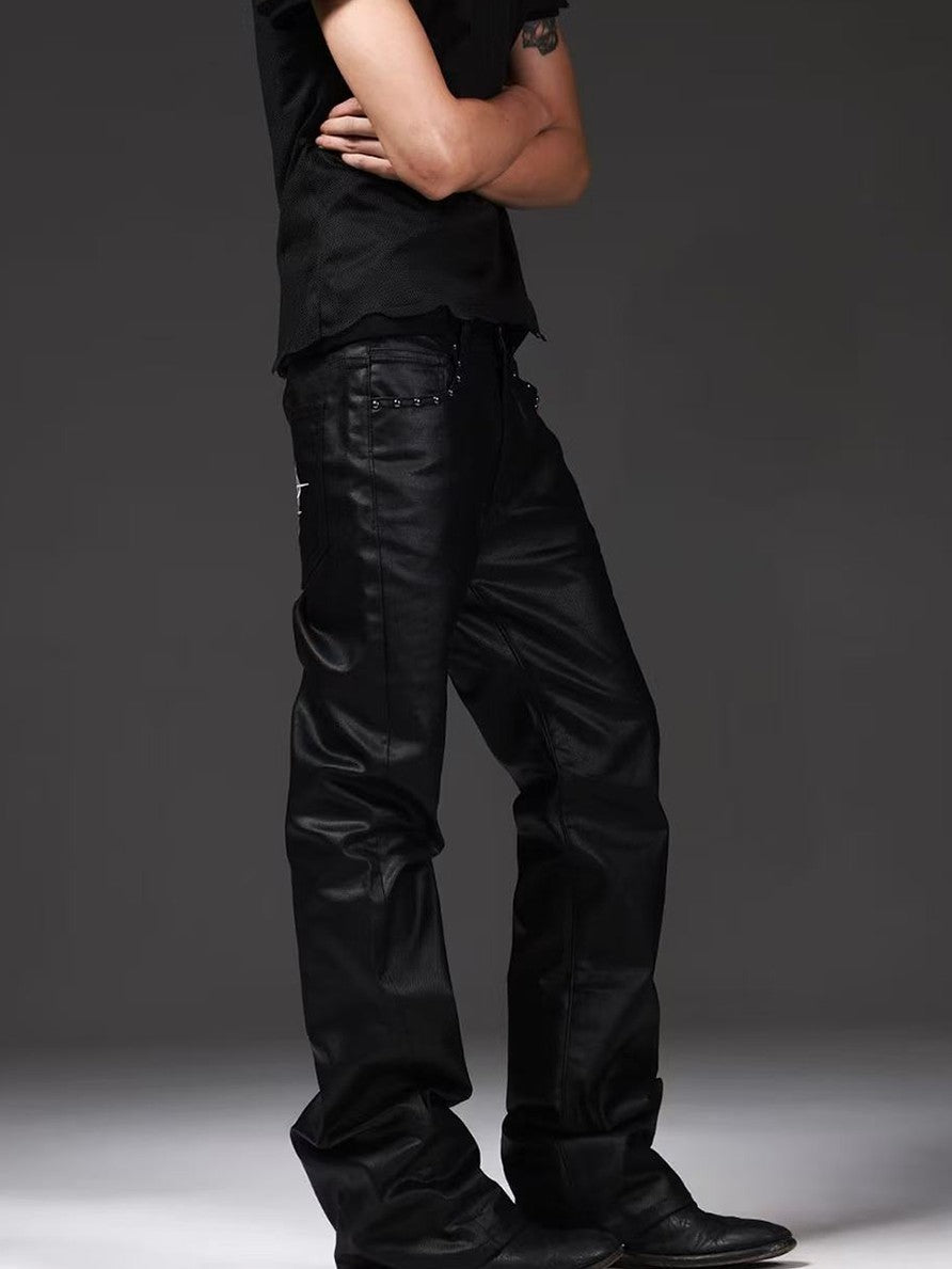 DETW onLine Waxed Black Gothic Cross Machine Embroidered Women&