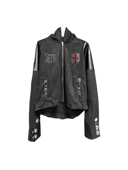 DETW online Armor Deconstructed Hooded Zip Coat V-neck T-shirt Long Sleeve