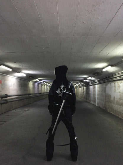 DETW online Armor Deconstructed Hooded Zip Coat V-neck T-shirt Long Sleeve