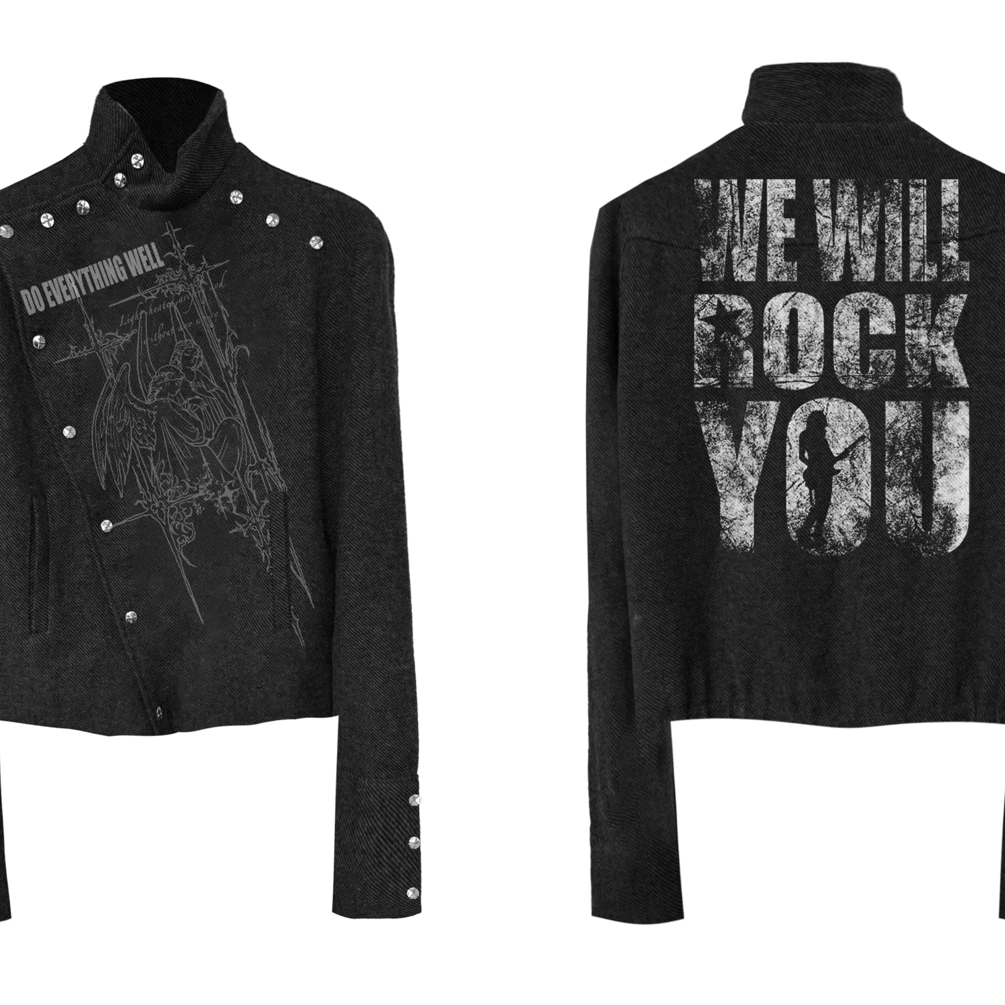 DETW online Jeansjacke mit asymmetrischer Metallschnalle