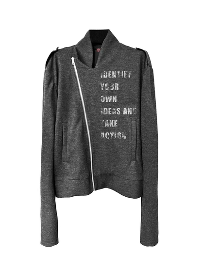 DETW online Asymmetric Zip Bionic Silk Jacket