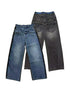DETW_online_Baggy_Contrast_Patchwork_Double_Waist_Whisker_Wash_Women&