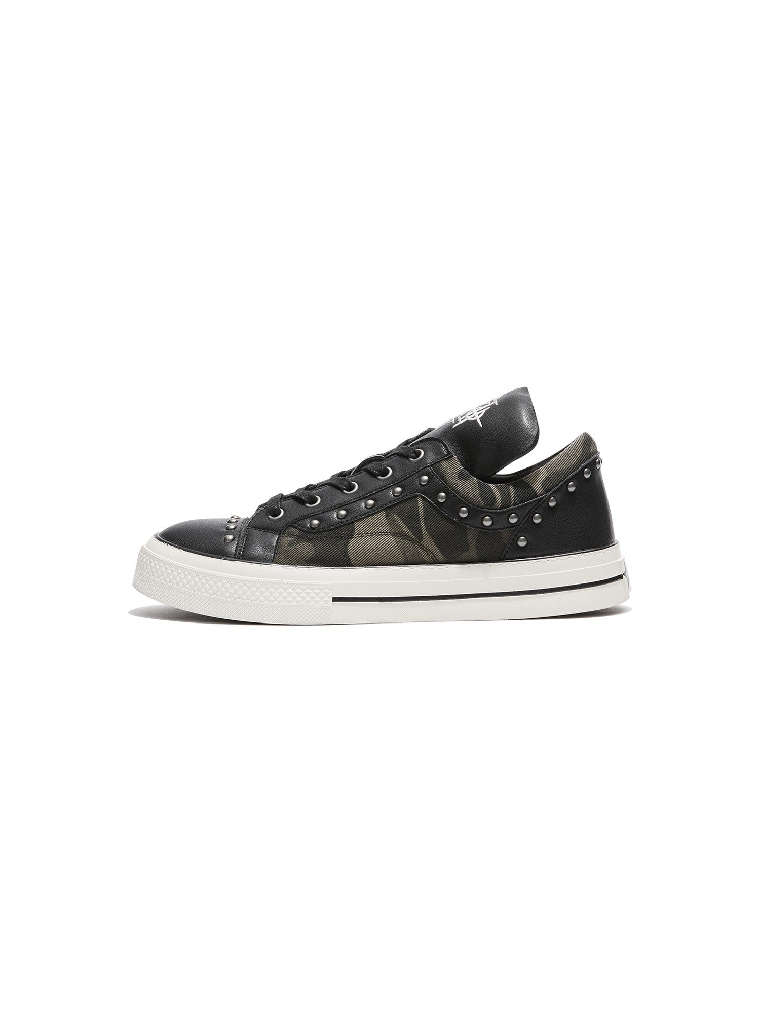DETW online Camouflage Leather Patch Metal Rivets Hidden Platform Women&