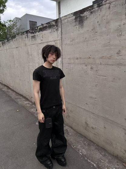 DETW online Cool Fit Vintage Cotton Tee V-neck T-shirt Long Sleeve