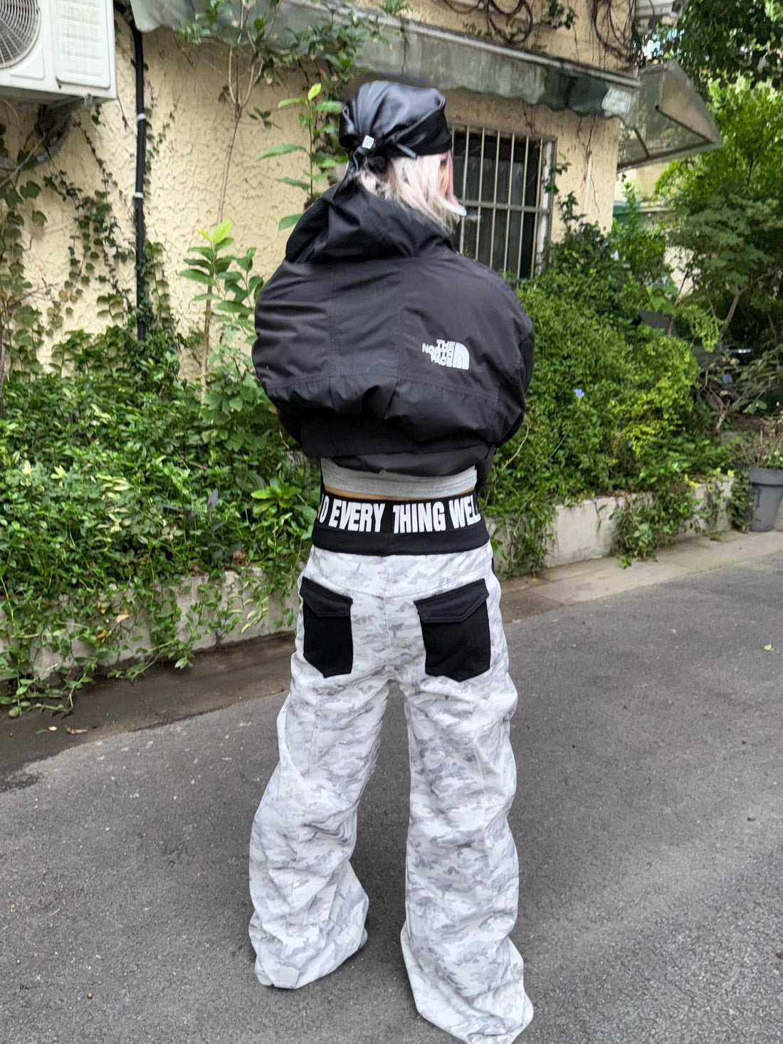 DETW online Custom Camo Dirty Wash Stacked Wide Leg Jeans