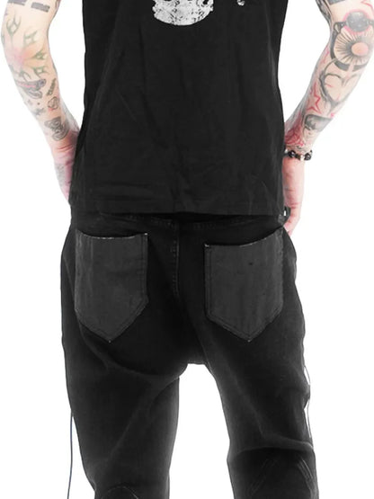 DETW online Dark Skeleton Studs Embroidered Slim Fit Tee