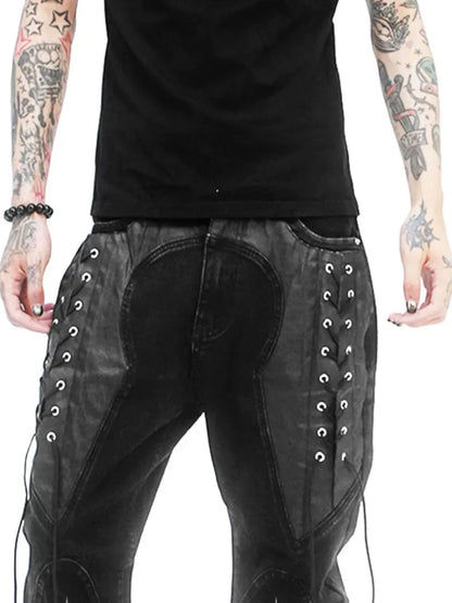 DETW online Dark Skeleton Studs Embroidered Slim Fit Tee