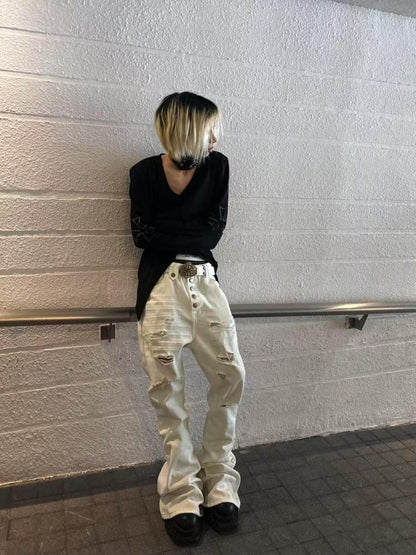 DETW online Dark Tailored V-neck Long Sleeve
