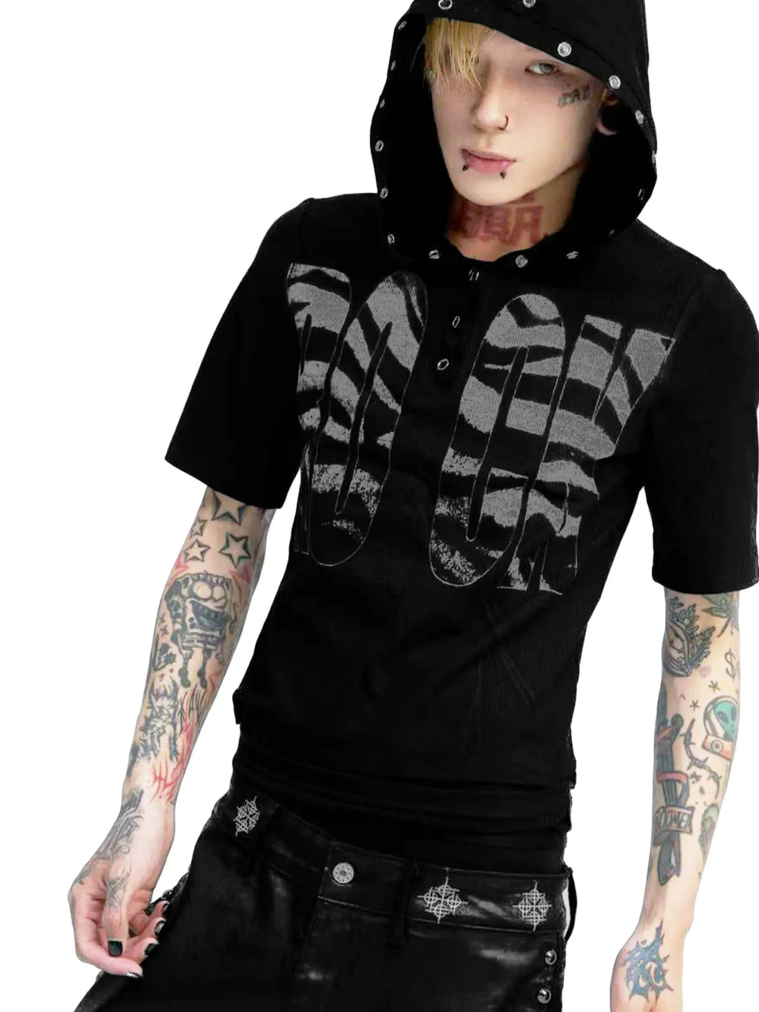 DETW online Dark Tiger Print Hooded Boxing Shirt