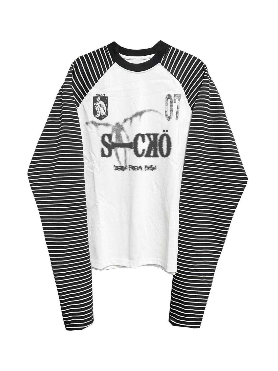 DETW online Death Note Stripe Punk V-neck T-shirt Long Sleeve