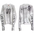 DETW online Dirty Wash Distressed Snap Placket Box Crop Sweatshirt