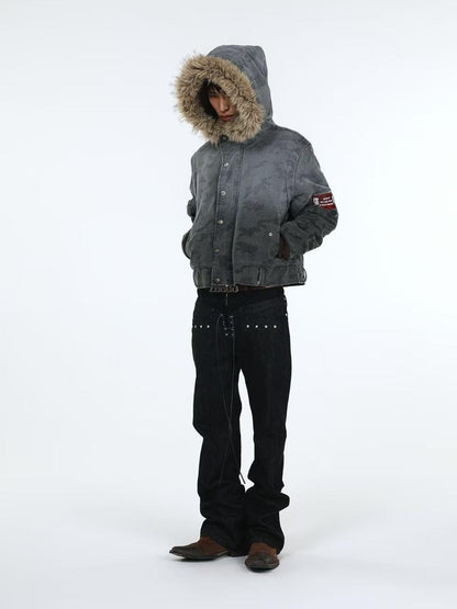 DETW online Distressed Camouflage Embroidered Badge Hooded Women&