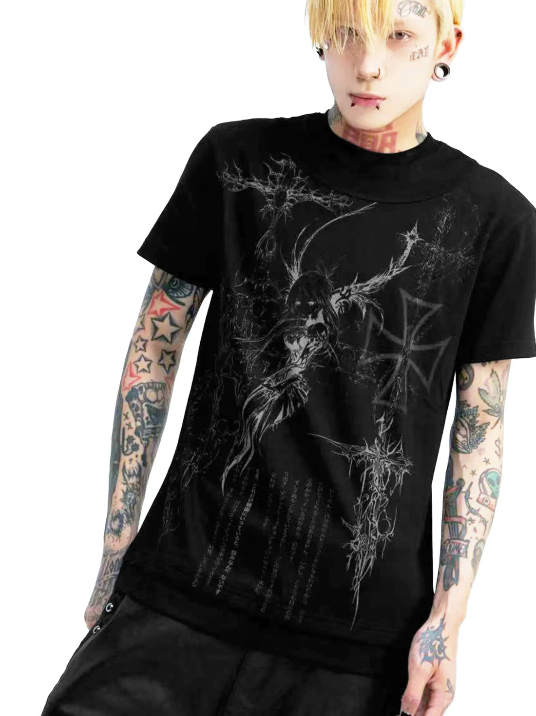 DETW online Double Collar Asymmetrical Tee