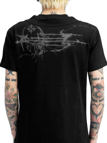 DETW online Double Collar Asymmetrical Tee
