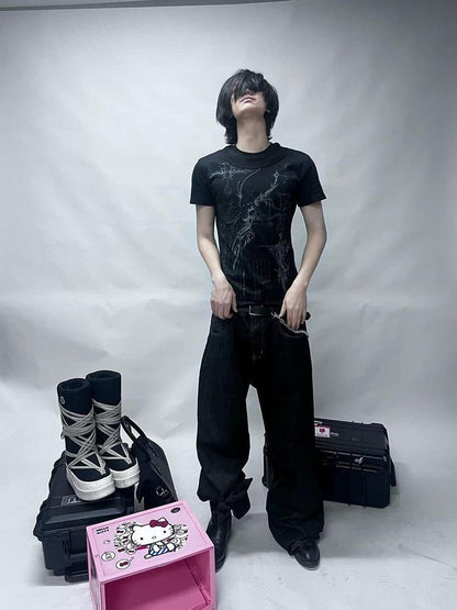 DETW online Double Collar Asymmetrical Tee