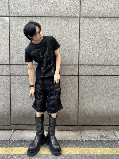 DETW online Double Collar Asymmetrical Tee