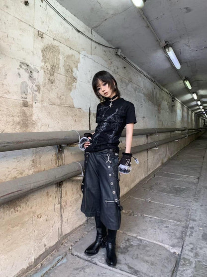 DETW online Double Collar Asymmetrical Tee