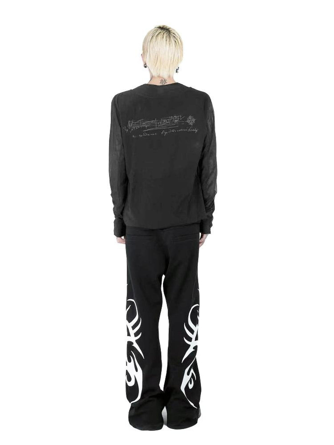 DETW online Double Layer Cuff Note Sheer Slim Fit Tee