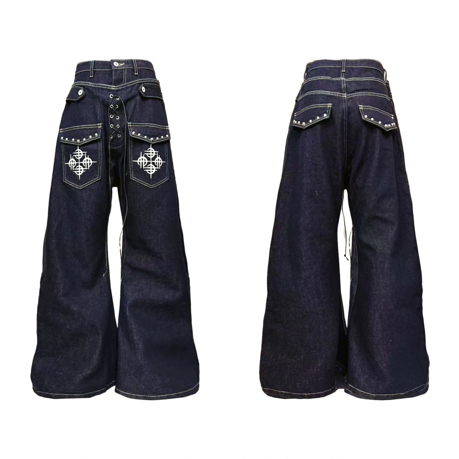 DETW_online_Double_Waist_Riveted_Drawstring_Jeans_MISSTT