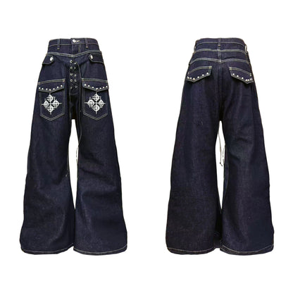 DETW_online_Double_Waist_Riveted_Drawstring_Jeans_MISSTT