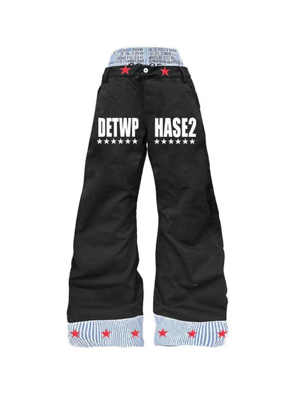 DETW online Weiße Jeans im „Doppelbund“-Design mit Lagen-Optik und Used-Look