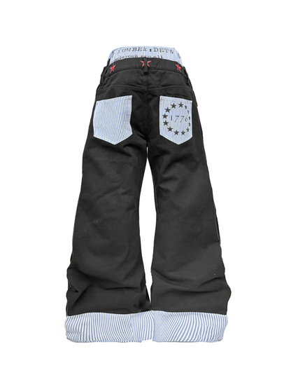 DETW online Weiße Jeans im „Doppelbund“-Design mit Lagen-Optik und Used-Look