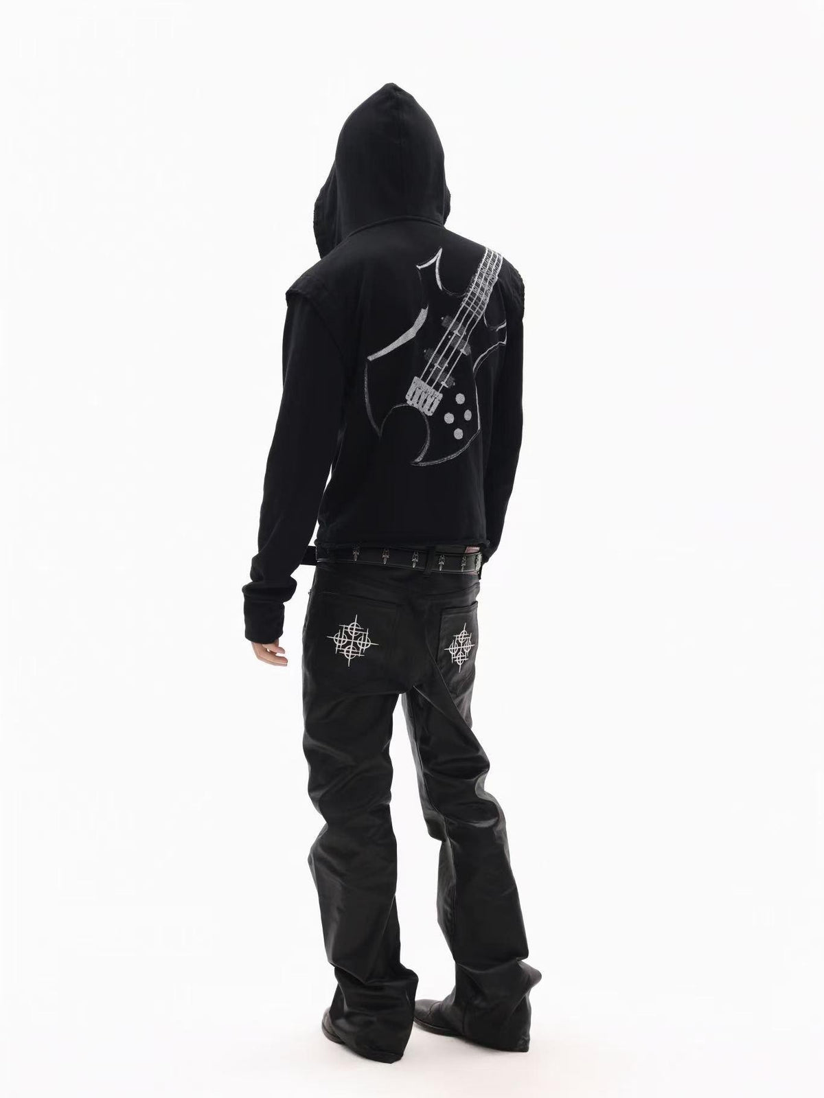 DETW online Guitar Silver Foil Dark Metallic Distressed Women&