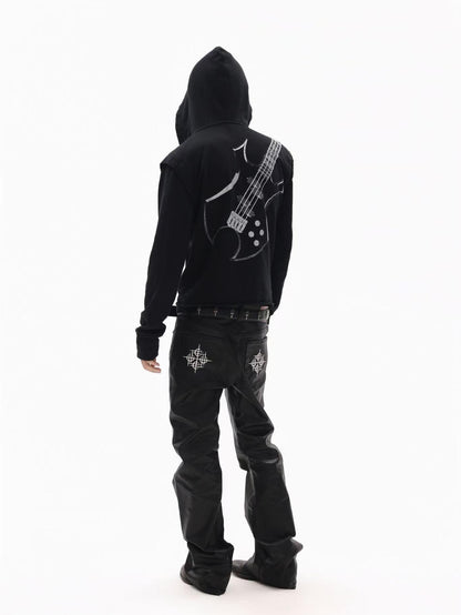 DETW online Guitar Silver Foil Dark Metallic Distressed Women&