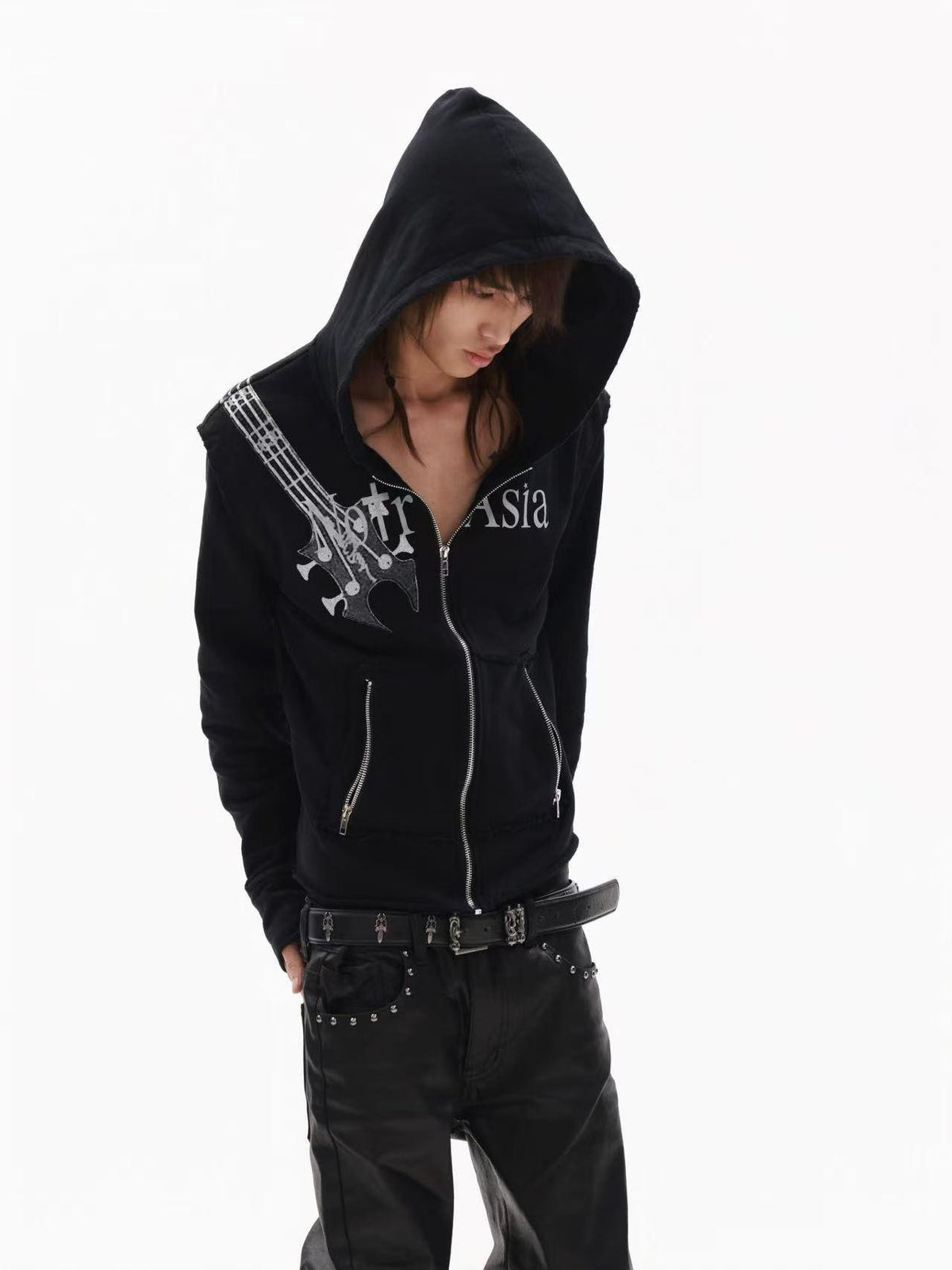 DETW online Guitar Silver Foil Dark Metallic Distressed Women&