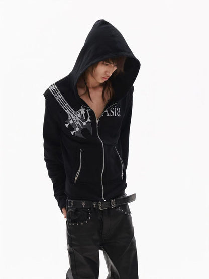 DETW online Guitar Silver Foil Dark Metallic Distressed Women&