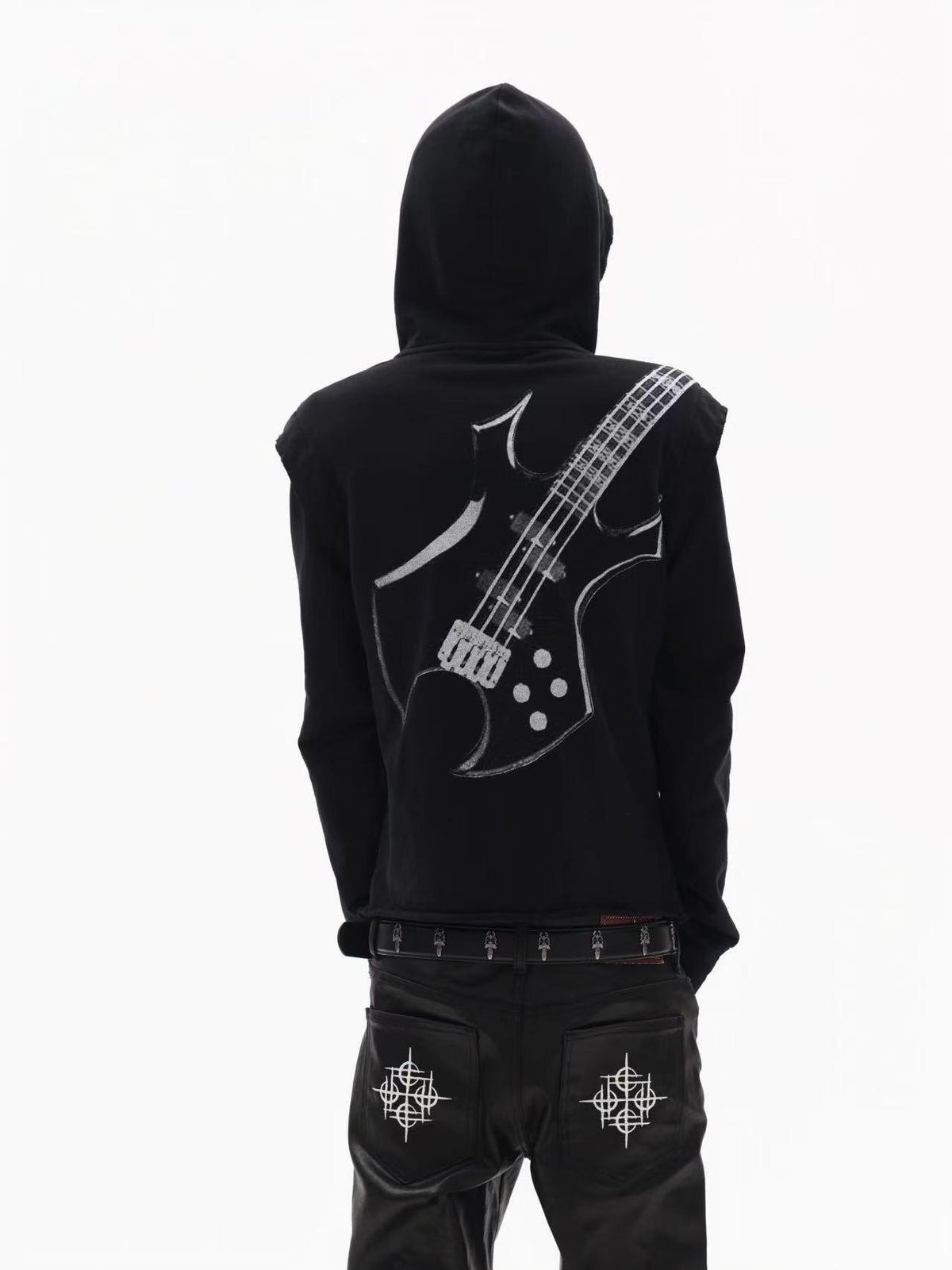 DETW online Guitar Silver Foil Dark Metallic Distressed Women&