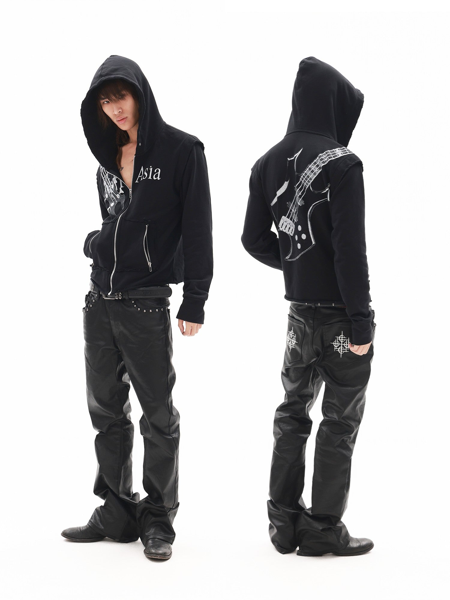 DETW online Guitar Silver Foil Dark Metallic Distressed Women&