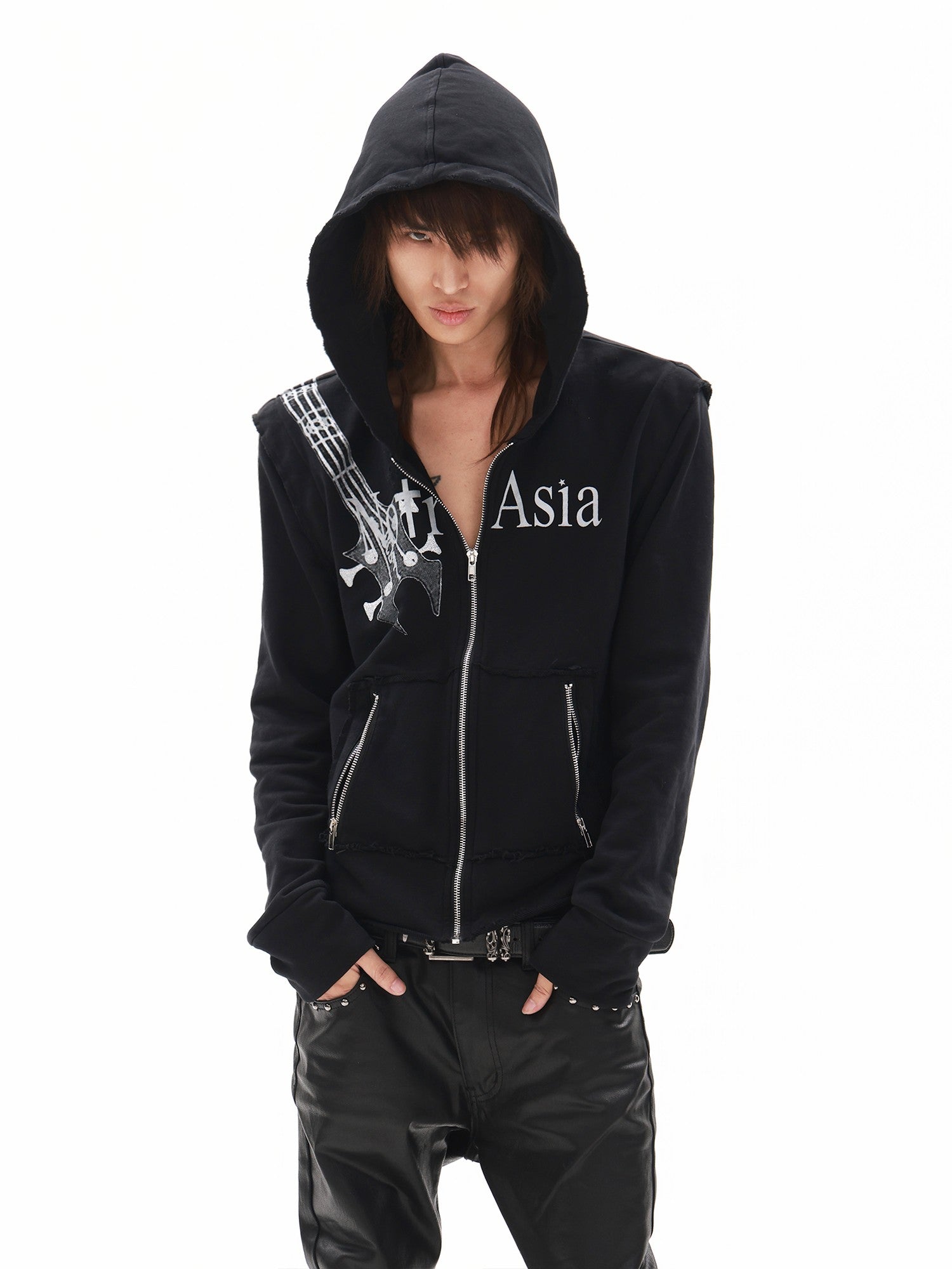 DETW online Guitar Silver Foil Dark Metallic Distressed Women&