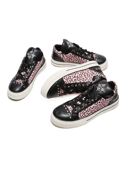 DETW online Leopard Print Studded Oversized Tongue Women&
