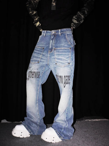 DETW online Pleated Wash Denim With Rivet Embellishments