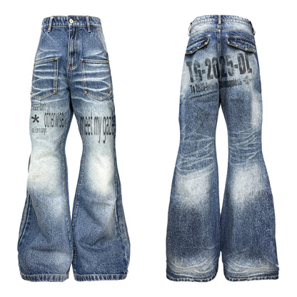 DETW online Pleated Wash Denim With Rivet Embellishments