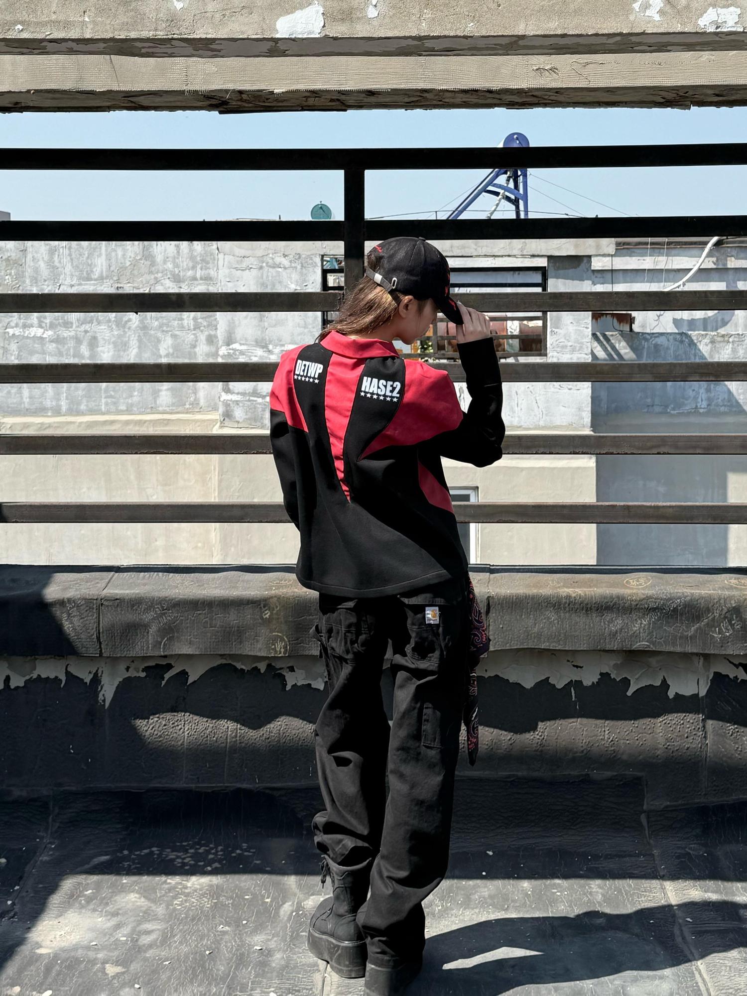 DETW online 拼接重工排扣 Polo 衫